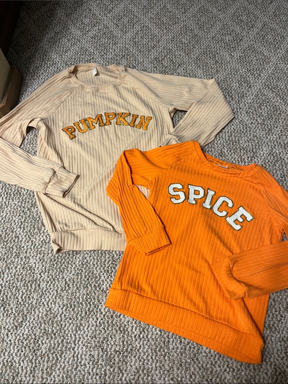 Pumpkin & Spice mom and kid set size small mom and kid size 10